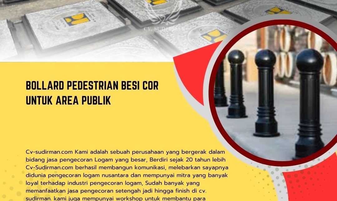 Bollard Pedestrian Besi Cor untuk Area Publik